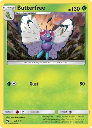 Butterfree 003/68 - Hidden Fates Reverse Holofoil - for just $0.25! 