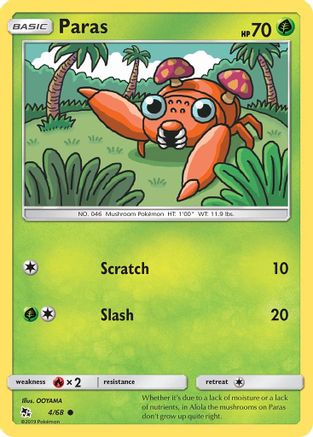 Paras 004/68 - Hidden Fates Reverse Holofoil - for just $0.13! 