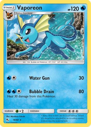 Vaporeon 018/68 - Hidden Fates Holofoil - for just $0.26! 