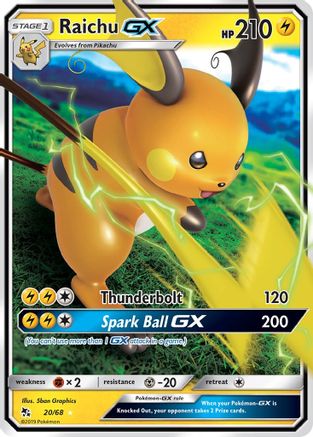 Raichu GX 020/68 - Hidden Fates Holofoil - for just $1.08! 