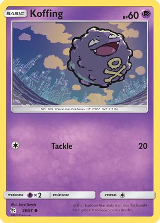 Koffing 028/68 - Hidden Fates Reverse Holofoil - for just $0.08! 