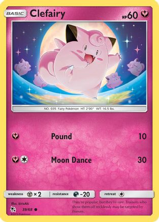 Clefairy 039/68 - Hidden Fates Reverse Holofoil - for just $0.25! 