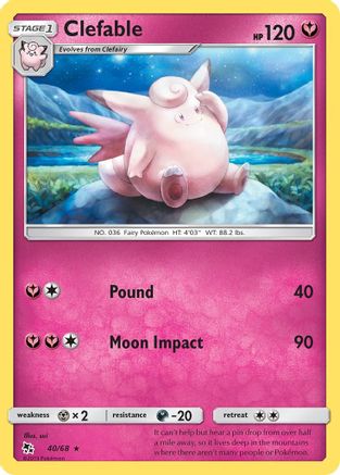 Clefable 040/68 - Hidden Fates Reverse Holofoil - for just $0.43! 