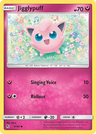 Jigglypuff 041/68 - Hidden Fates Reverse Holofoil - for just $0.55! 