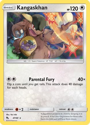 Kangaskhan 047/68 - Hidden Fates Reverse Holofoil - for just $0.20! 