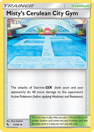Misty's Cerulean City Gym 061/68 - Hidden Fates Reverse Holofoil - for just $0.15! 