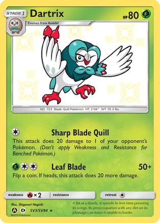 Dartrix SV3/SV94 - Hidden Fates Shiny Vault Holofoil - for just $1.05! 