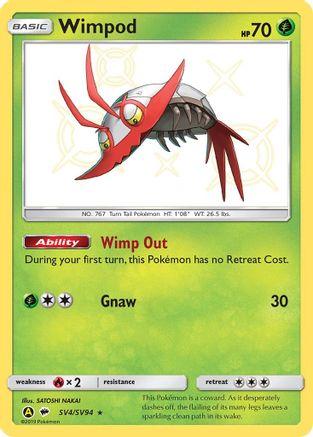 Wimpod SV4/SV94 - Hidden Fates Shiny Vault Holofoil - for just $1.03! 