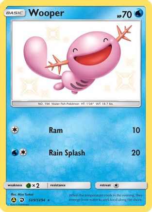 Wooper SV9/SV94 - Hidden Fates Shiny Vault Holofoil - for just $4.37! 