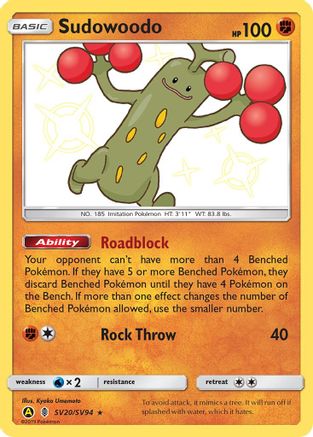 Sudowoodo SV20/SV94 - Hidden Fates Shiny Vault Holofoil - for just $1.50! 