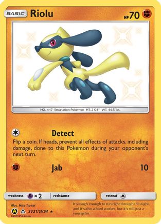 Riolu SV21/SV94 - Hidden Fates Shiny Vault Holofoil - for just $5.38! 
