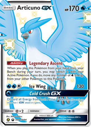Articuno GX SV54/SV94 - Hidden Fates Shiny Vault Holofoil - for just $14.99! 