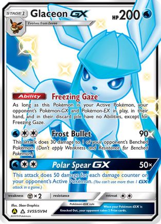 Glaceon GX SV55/SV94 - Hidden Fates Shiny Vault Holofoil - for just $21.56! 