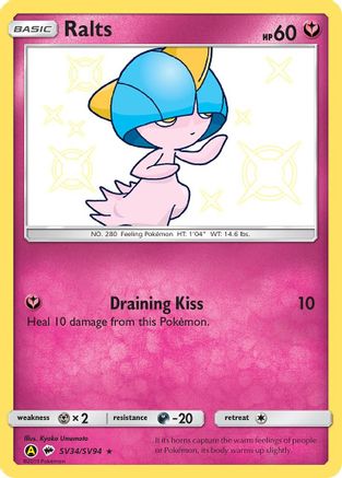 Ralts SV34/SV94 - Hidden Fates Shiny Vault Holofoil - for just $2.50! 