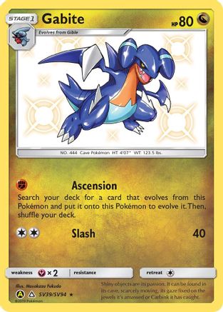 Gabite SV39/SV94 - Hidden Fates Shiny Vault Holofoil - for just $2.15! 