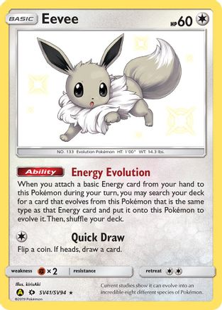Eevee SV41/SV94 - Hidden Fates Shiny Vault Holofoil - for just $19.42! 