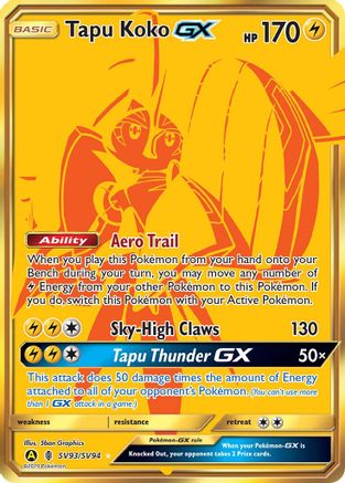 Tapu Koko GX SV93/94 - Hidden Fates Shiny Vault Holofoil - for just $8! 