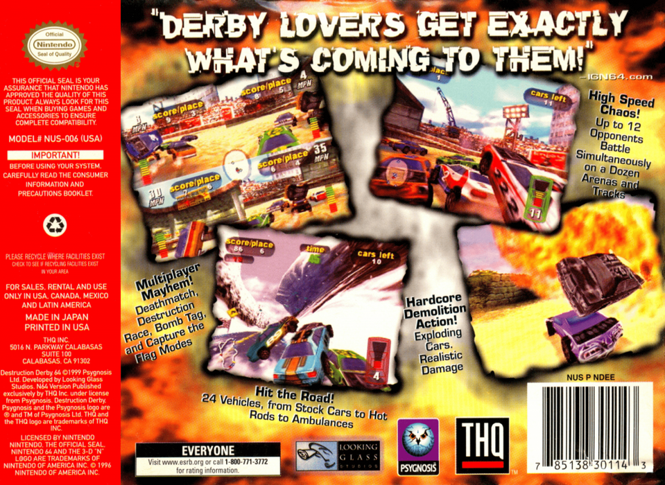 Destruction Derby 64 – Nintendo 64 (N64) - for just $21.99! 