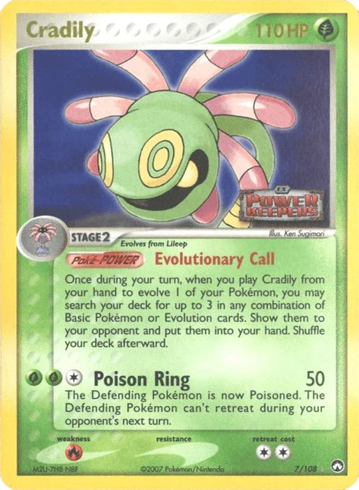 Cradily (7/108) (Stamped) [EX: Power Keepers] - for just $7.15! 