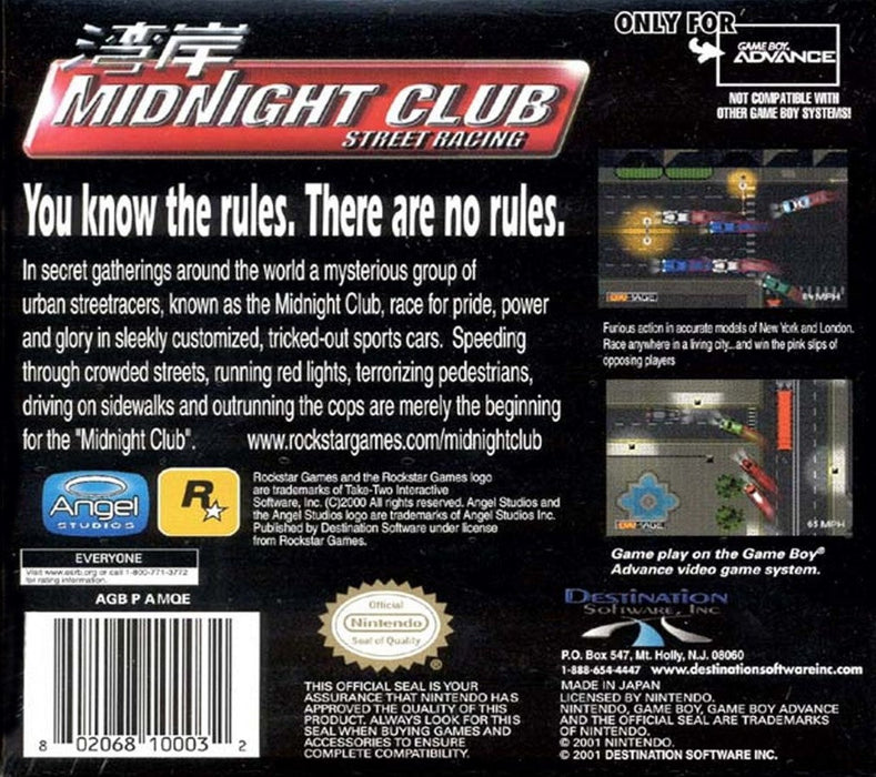 Midnight Club Street Racing – Game Boy Advance (GBA) - for just $6.99! 