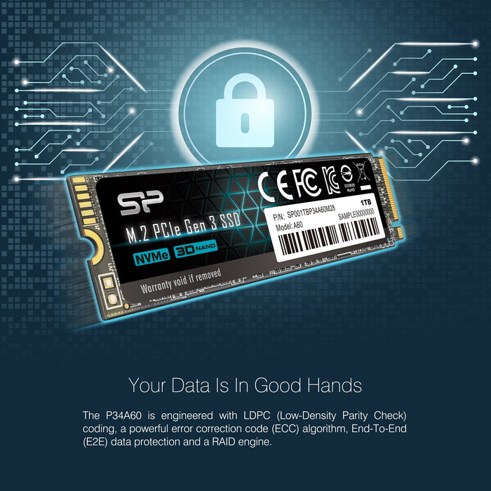 Silicon Power P34A60 1TB NVMe PCIe Gen3x4 M.2 2280 Internal Solid State Drive - for just $158.97! 