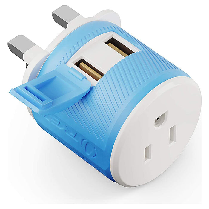 UK, Ireland Travel Adapter - 3 in 1 - 2 USB - Type G - Compact Design (U2U-7) - Just $13.99! Shop now at Retro Gaming of Denver