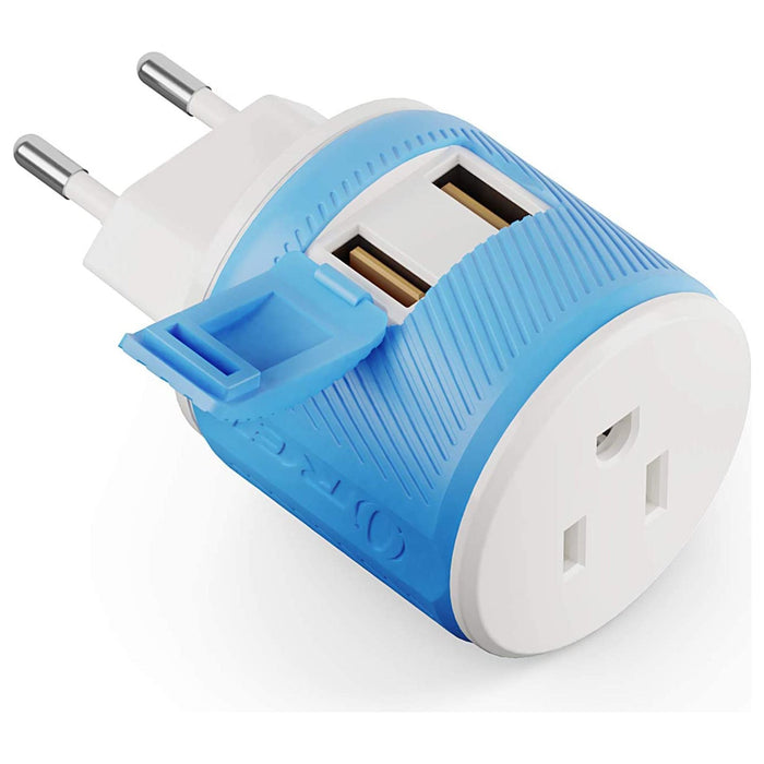 Europe, Germany Travel Adapter - 3 in 1 - 2 USB - Type C - Compact Design (U2U-9C) - Just $13.99! Shop now at Retro Gaming of Denver