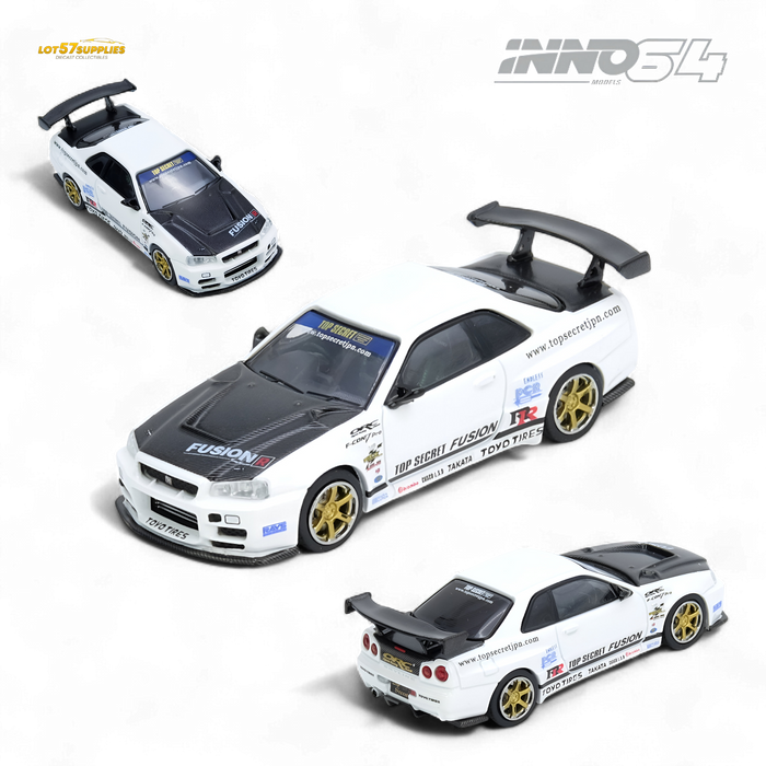 Inno64 Top Secret R34 GT-R White 1:64 - for just $29.99! 