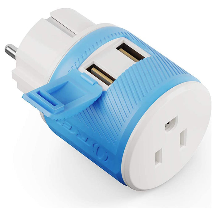 Europe, France Travel Adapter - 3 in 1 - 2 USB - Type E/F - Compact Design (U2U-9) - Just $13.99! Shop now at Retro Gaming of Denver