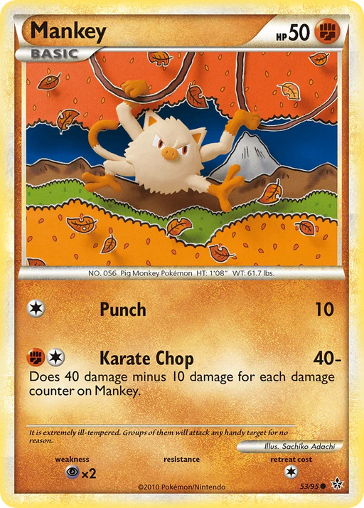 Mankey (53/95) [HeartGold & SoulSilver: Unleashed] - for just $0.35! 