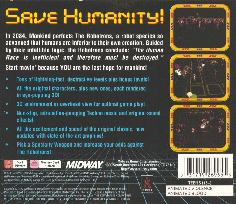 Robotron X – PlayStation 1 (PS1) - for just $0! 