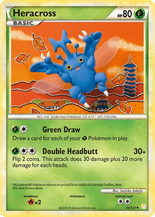 Heracross (43/123) [HeartGold & SoulSilver: Base Set] - for just $2.05! 