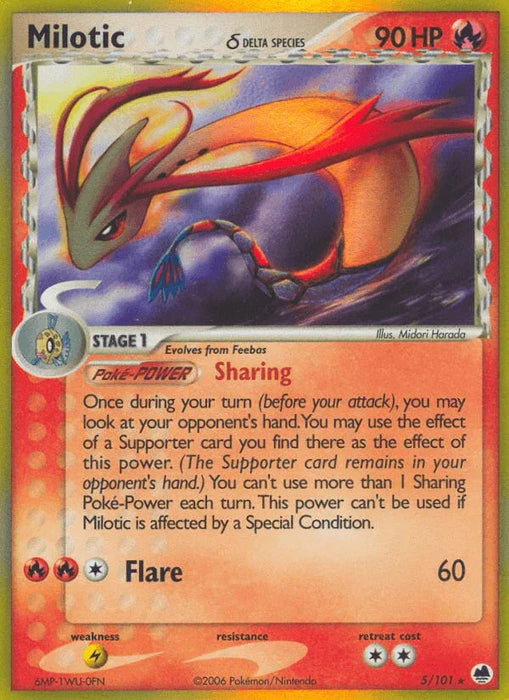 Milotic (5/101) (Delta Species) [EX: Dragon Frontiers] - for just $40.30! 