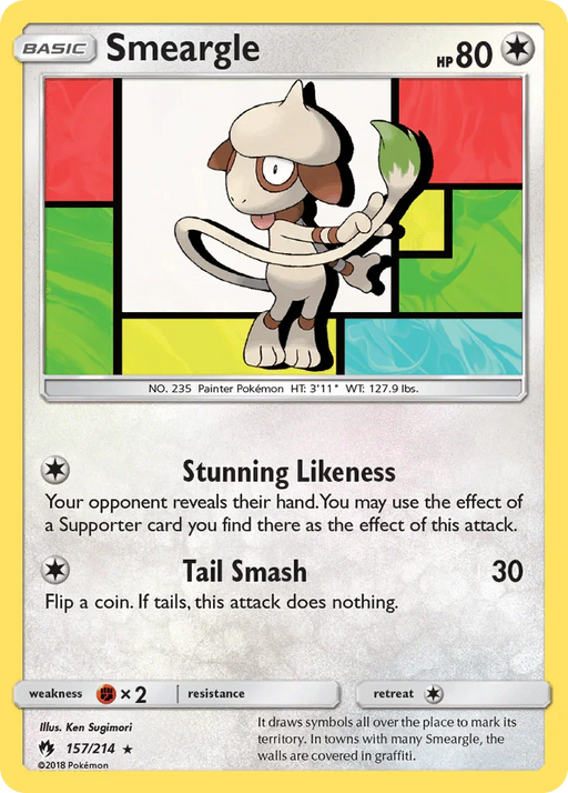 Smeargle (157/214) [Sun & Moon: Lost Thunder] - for just $3.25! 