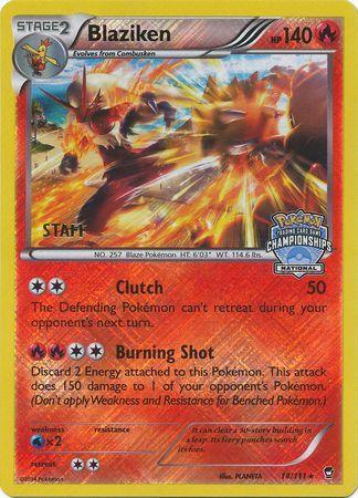 Blaziken (14/111) (Staff National Championship Promo) [XY: Furious Fists] - for just $110! 