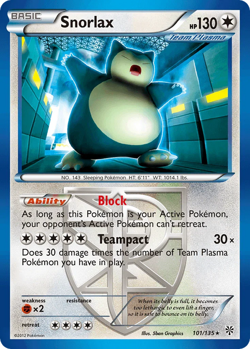 Snorlax (101/135) [Black & White: Plasma Storm] - for just $8.95! 