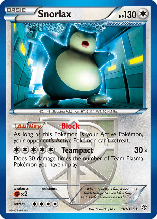 Snorlax (101/135) [Black & White: Plasma Storm] - for just $10.65! 