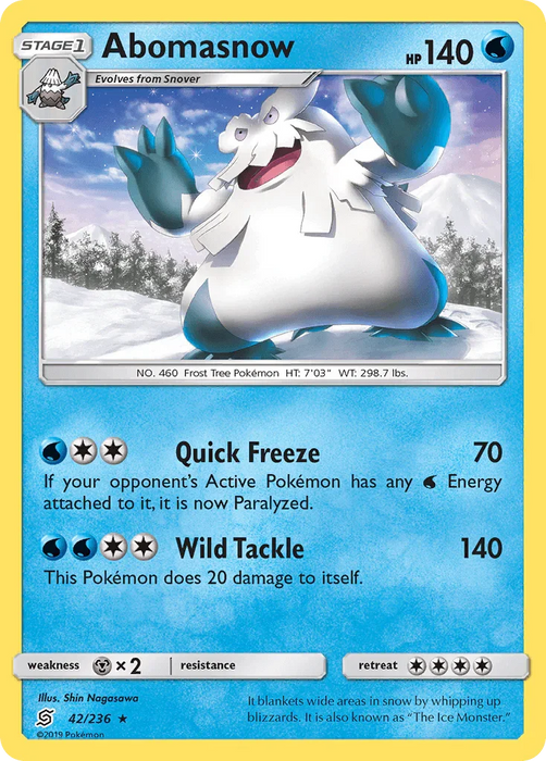 Abomasnow (42/236) [Sun & Moon: Unified Minds] - for just $0.10! 