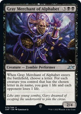 Gray Merchant of Alphabet (Unfinity) Near Mint - for just $0.15! 