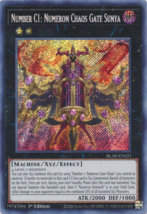 Number C1: Numeron Chaos Gate Sunya [BLAR-EN021] Secret Rare - for just $0.25! 