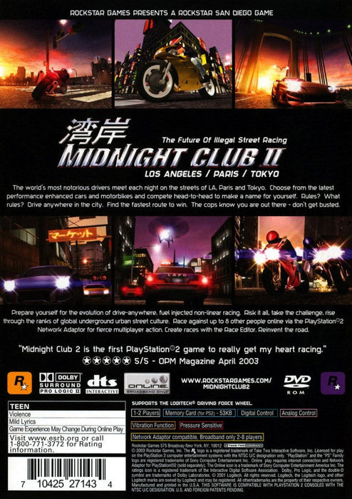 Midnight Club 2 – PlayStation 2 (PS2)