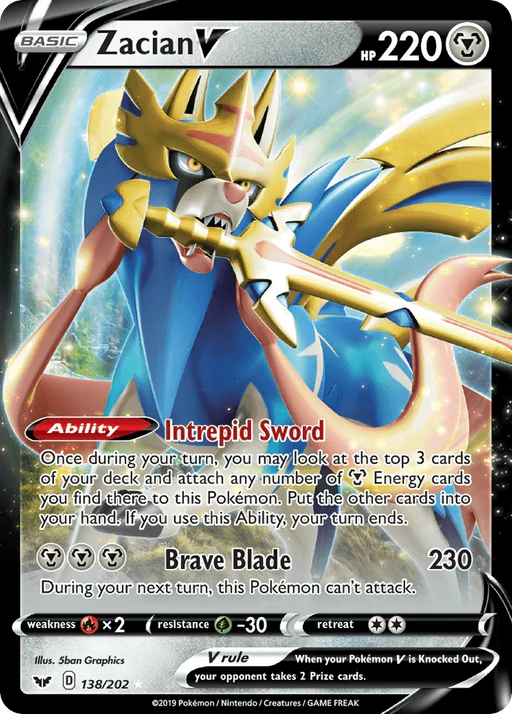 Zacian V (138/202) [Sword & Shield: Base Set] - for just $0.55! 