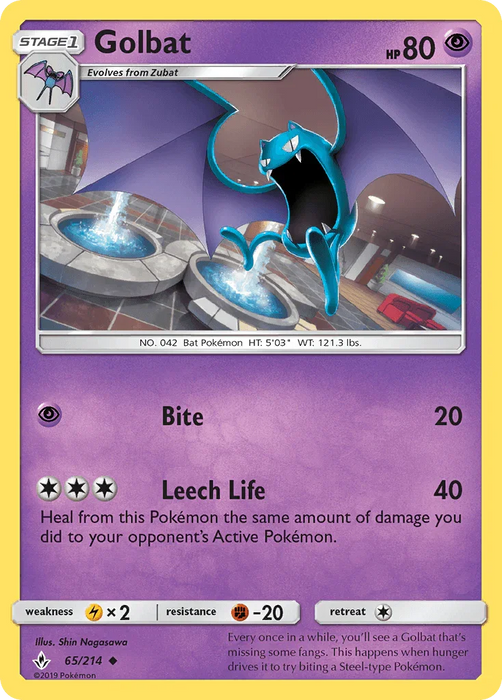 Golbat (65/214) [Sun & Moon: Unbroken Bonds] - for just $0.10! 