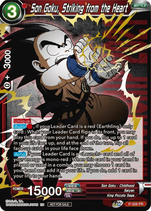 Son Goku, Striking from the Heart (Gold Stamped) (P-328) [Tournament Promotion Cards] - for just $6.80! 
