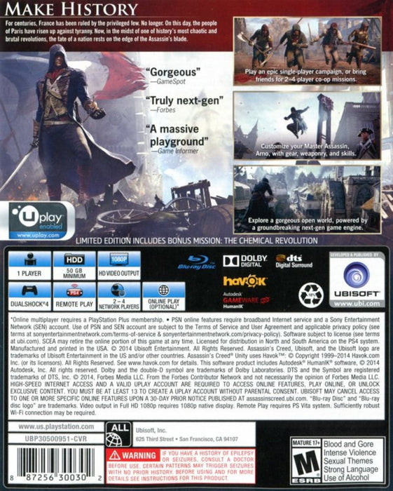 Assassin's Creed: Unity [Limited Edition] – PlayStation 4 (PS4) - for just $9.99! 