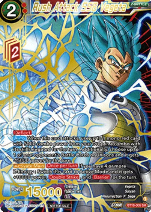 Rush Attack SSB Vegeta (Zenkai Cup 2022 Top 8) (BT18-005) [Tournament Promotion Cards] - for just $100! 
