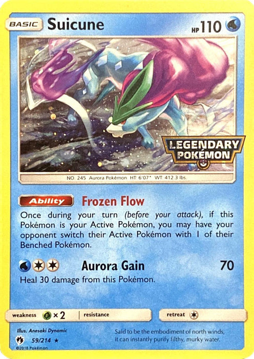 Suicune (59/214) (Legendary Pokemon Stamped) [Sun & Moon: Lost Thunder] - for just $12.50! 