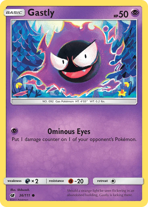Gastly (36/111) [Sun & Moon: Crimson Invasion] - for just $0.10! 