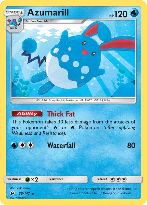 Azumarill (35/147) [Sun & Moon: Burning Shadows] - for just $0.15! 