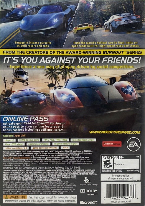 Need For Speed: Hot Pursuit — Xbox 360 (X360) - for just $7.99! 